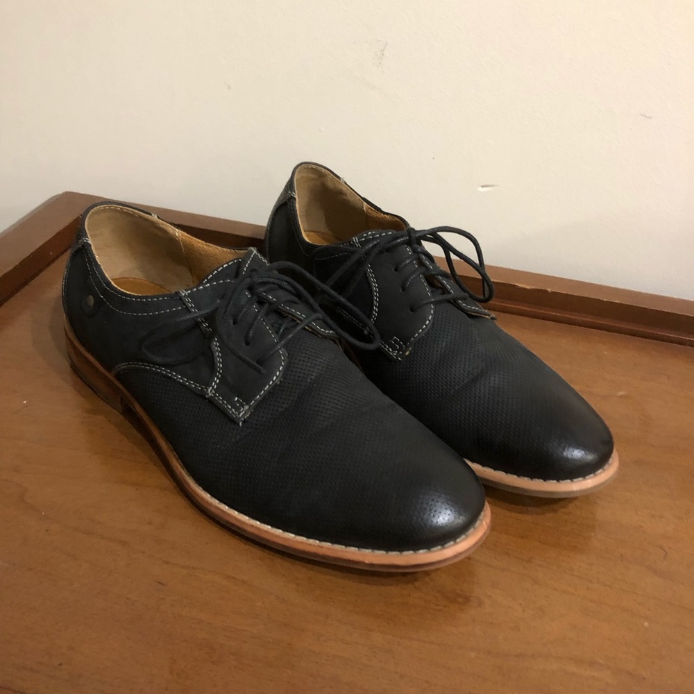 Steve Madden Men’s Black Leather Oxfords - 10 M